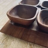 Vintage wooden aperitif tray