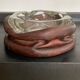 Empty vintage pocket in leather and glass Italy