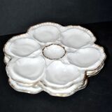 3 Limoges porcelain oyster plates
