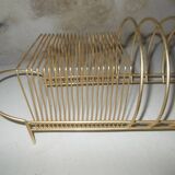 Vintage record rack in gold metal