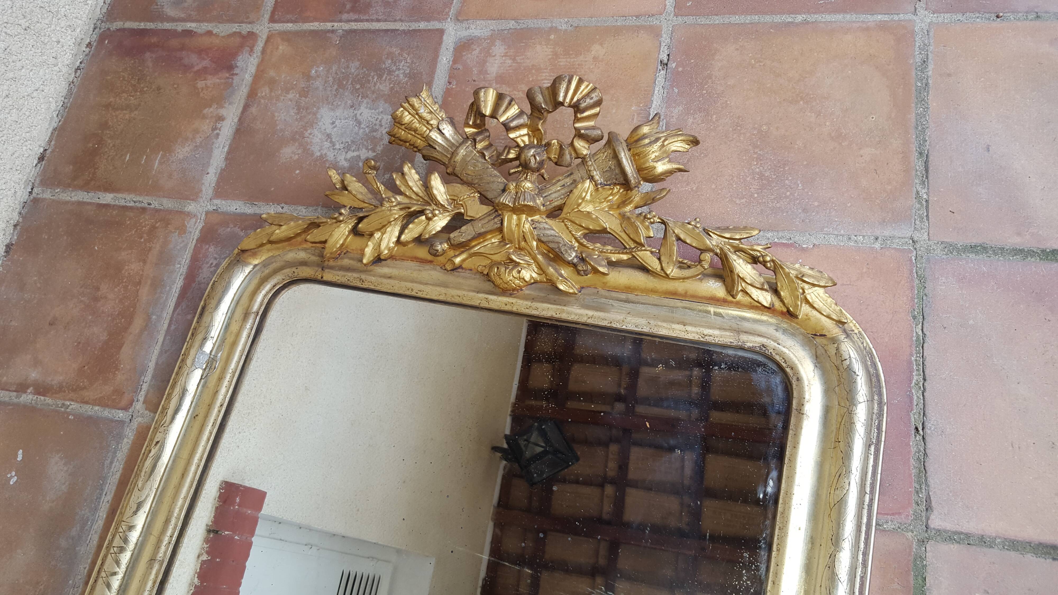 Large mirror style Louis XV , late 19th em , early XX em 82x150cm