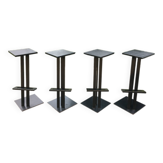 Lot de 4 tabourets de bar modernist années 80