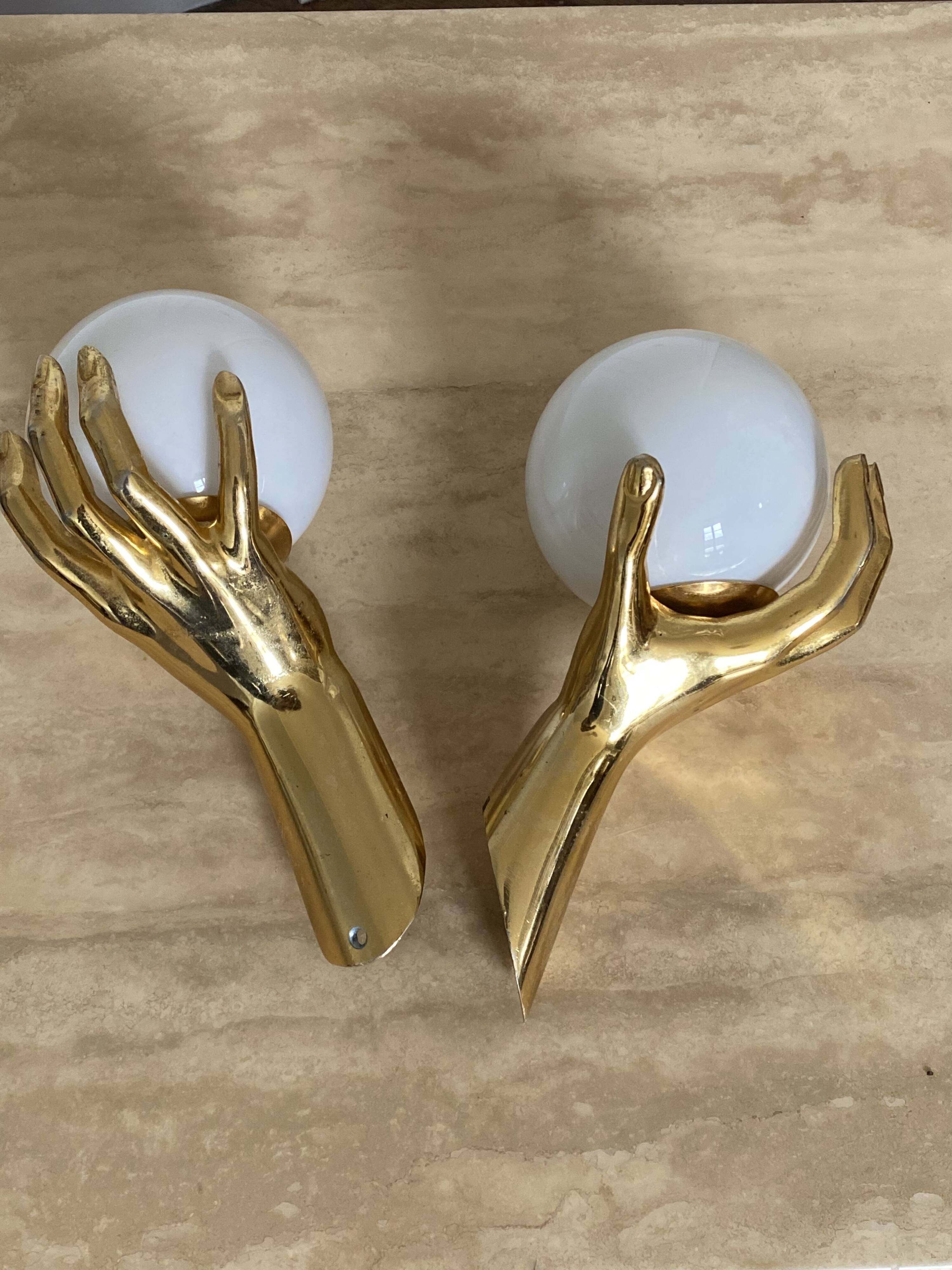 Pair of Arlus hand sconces