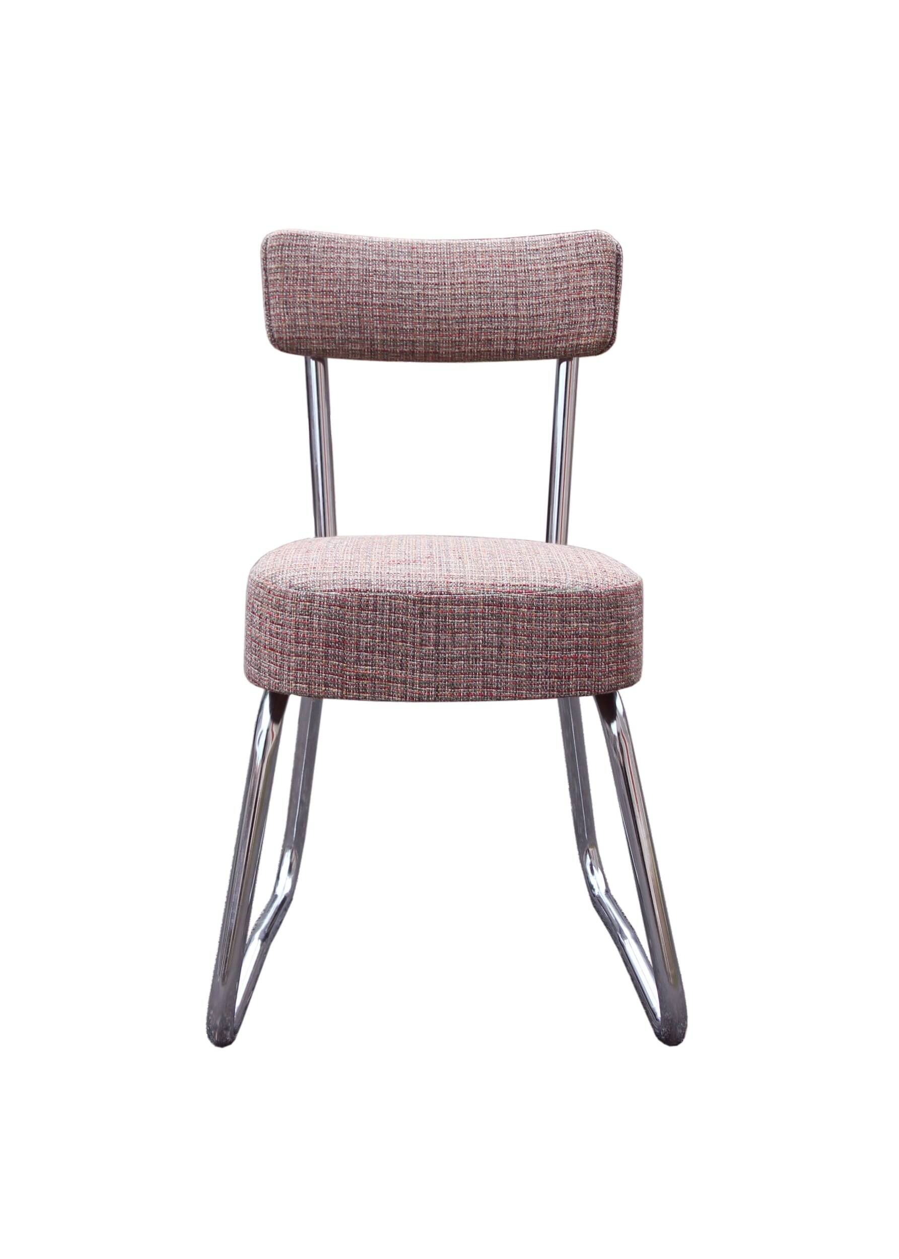 4 Ronéo Pullman chairs, Bauhaus 1950, reupholstered.