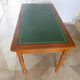 Minister's desk style L. Philippe – 2 drawers – cherry wood – faux leather desk mat