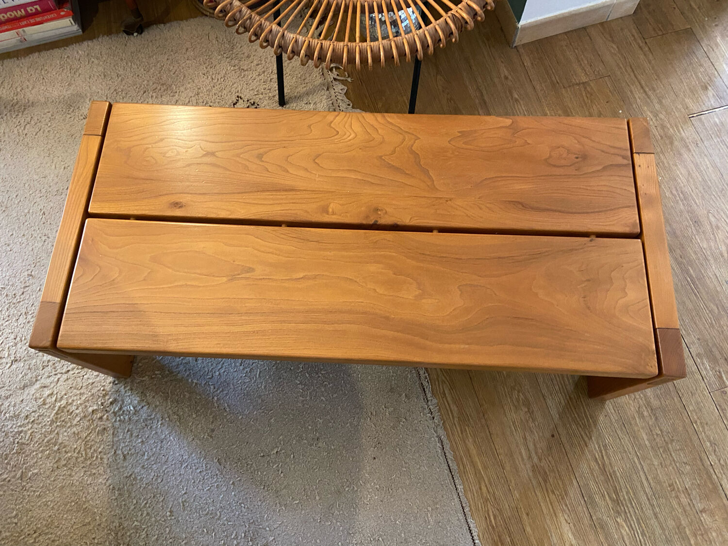 Solid elm coffee table Maison Regain