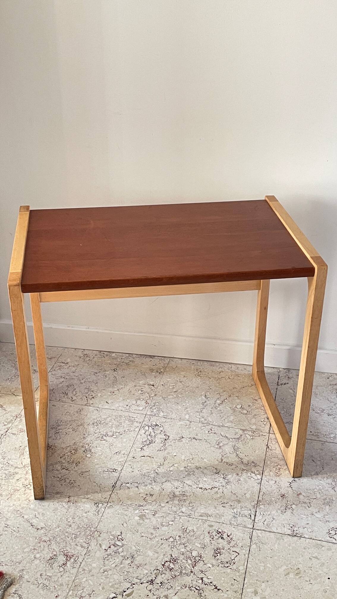 Table basse bois exotique vintage
