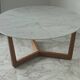 Guéridon / low table in Carrara marble and solid wood
