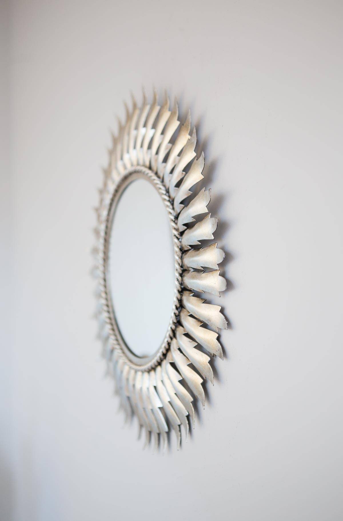 Silver Spanish sun mirror circa 1960 (44 cm)
