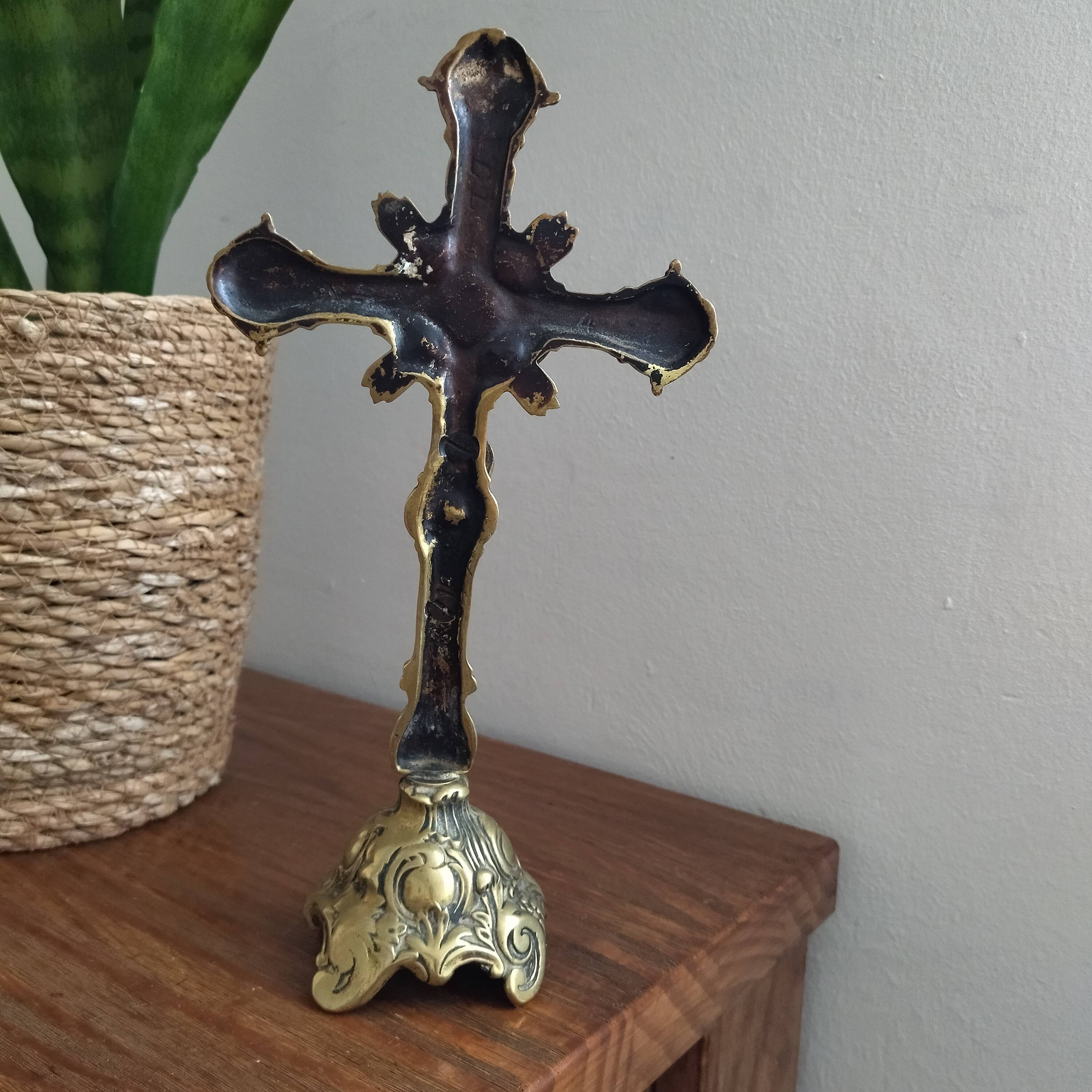 Solid brass altar crucifix