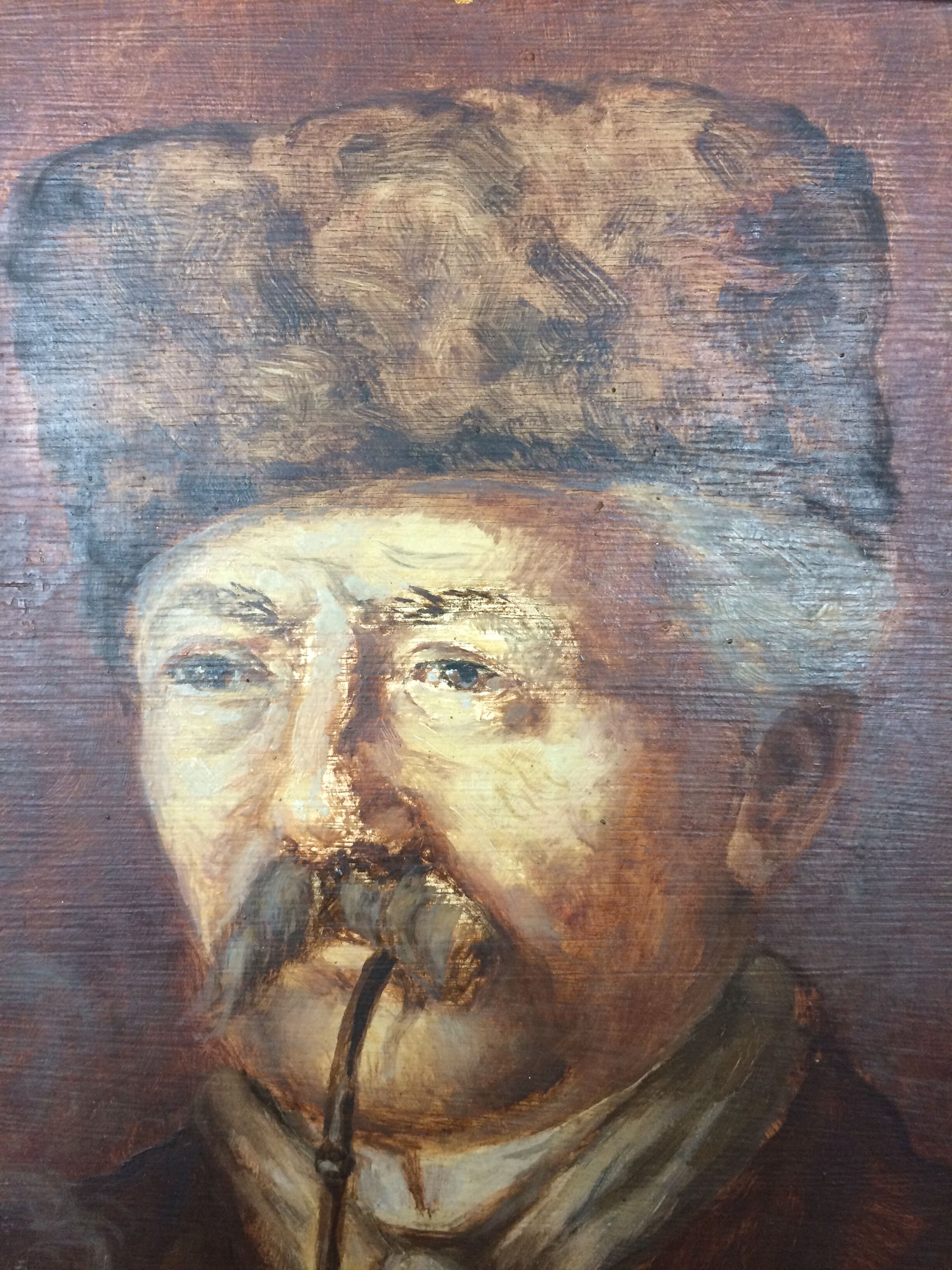 Portrait old man with pipe