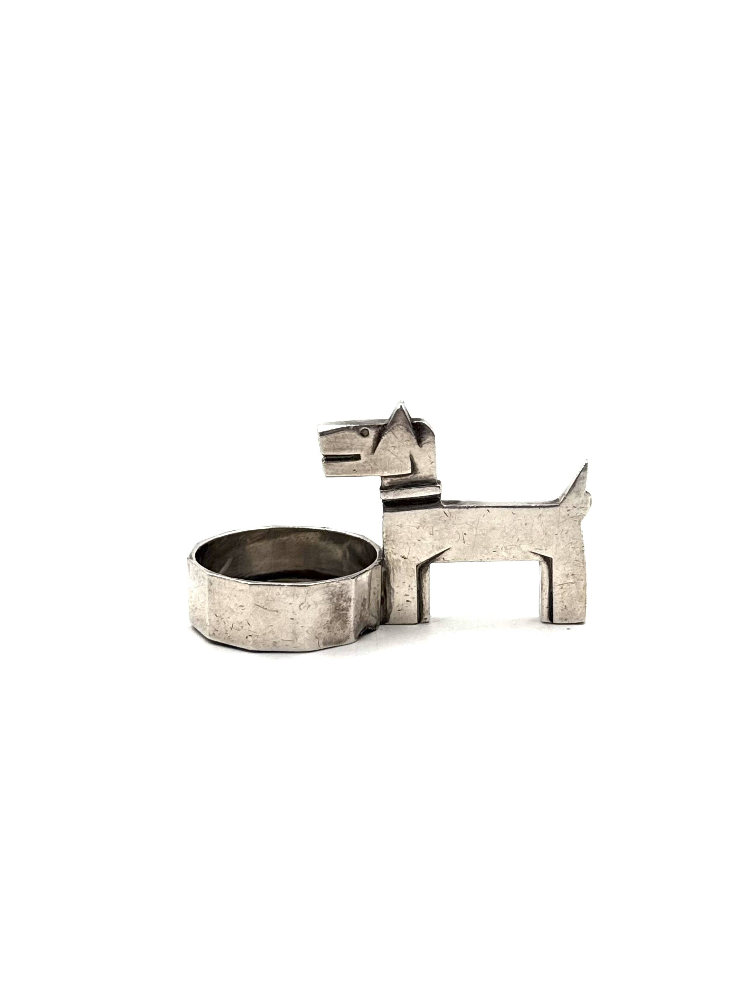 Art Deco silver-plated Ric & Mac small ashtray, Edouard Marcel Sandoz, Gall