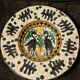 Ceramic Plate with Stylized Birds Graffito Style Pesaro Faenza Early 900