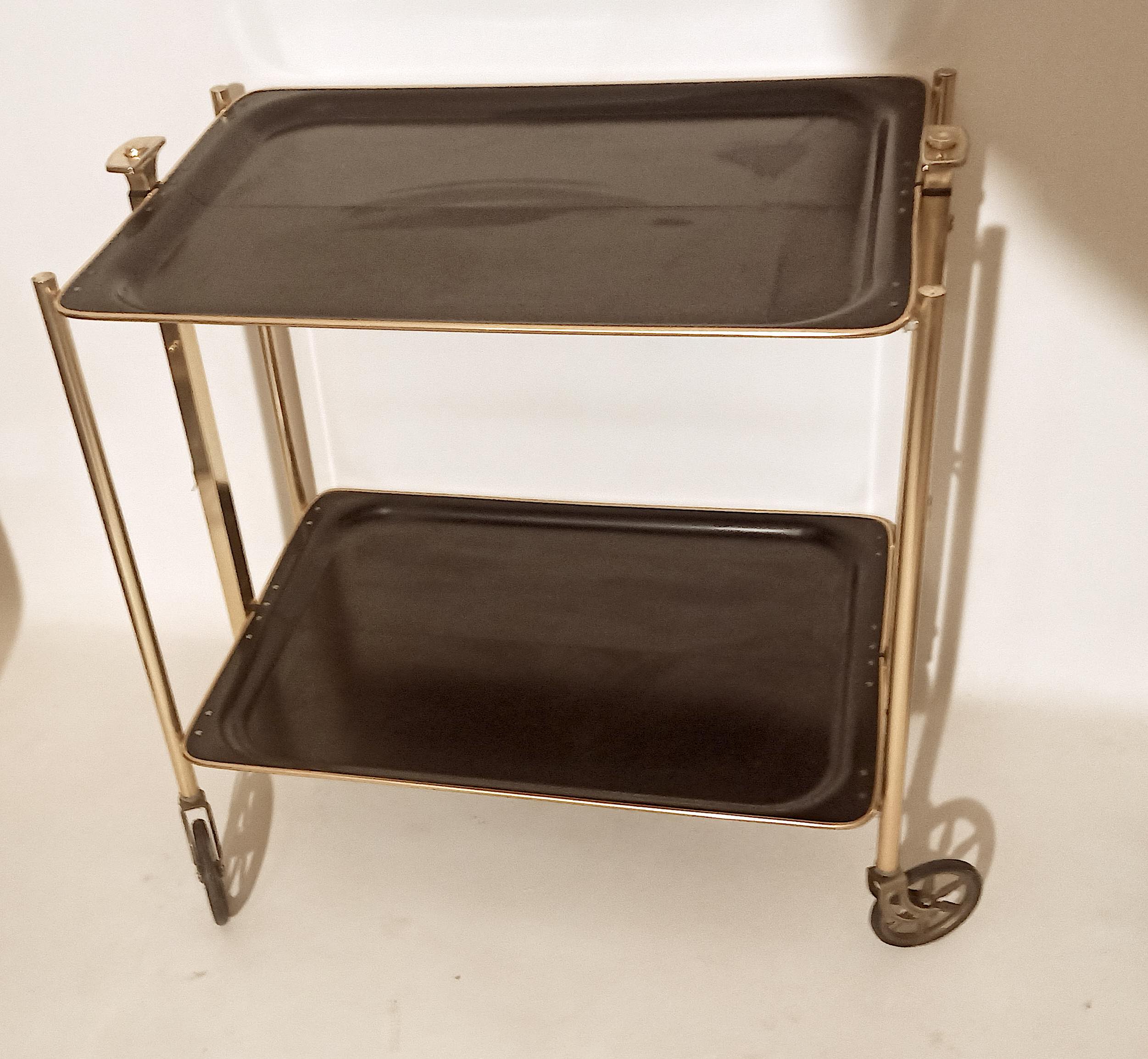 Foldable black foldable rolling service 50s