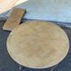 Louis XV extendable round table in solid raw oak 210cm and X marquetry