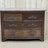 Regency period chest of drawers in amaranth and marble top - 18th century