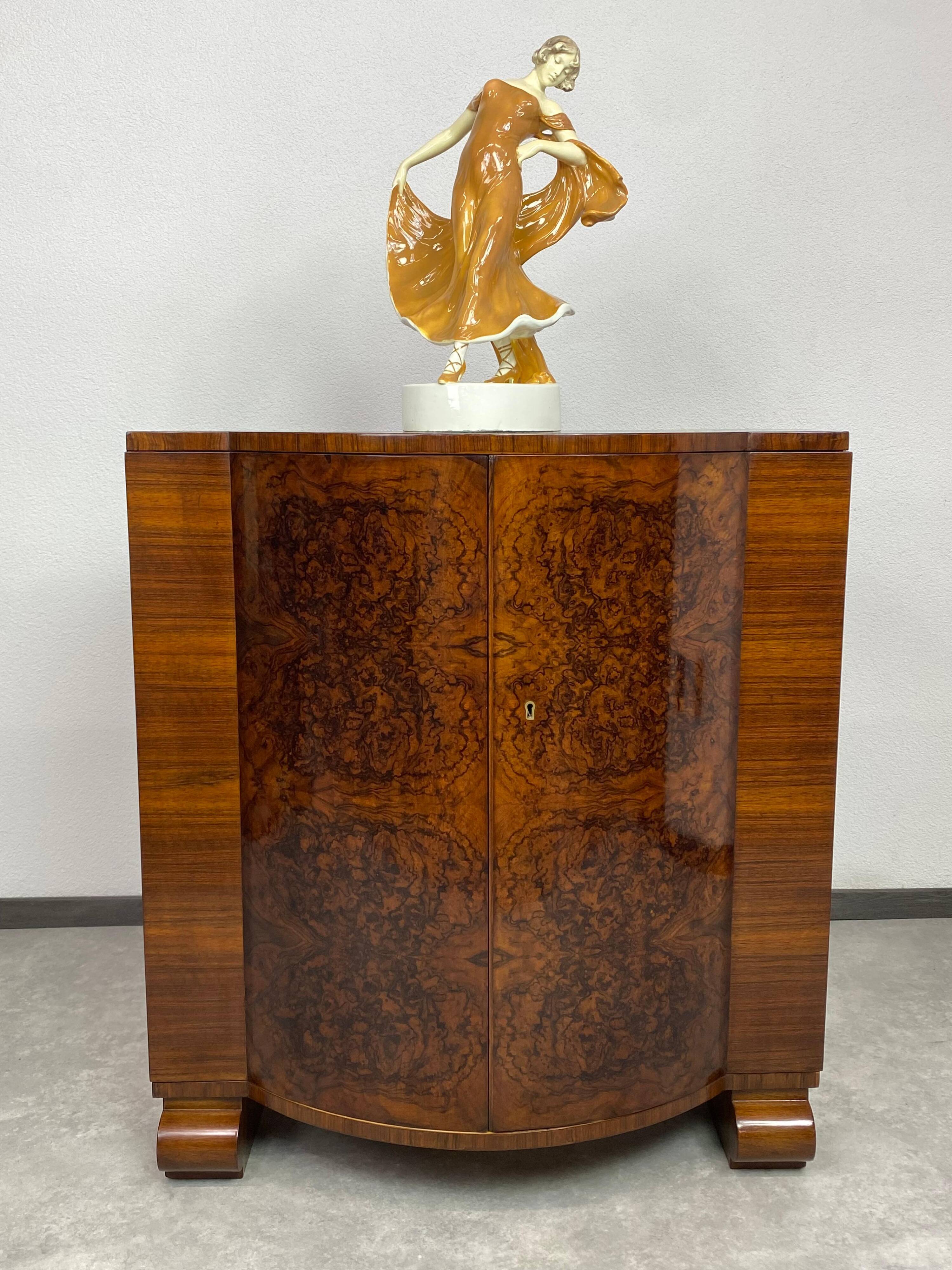 Art Deco walnut bar cabinet very rare by Thonet