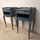 2 relooked cherry wood bedside tables