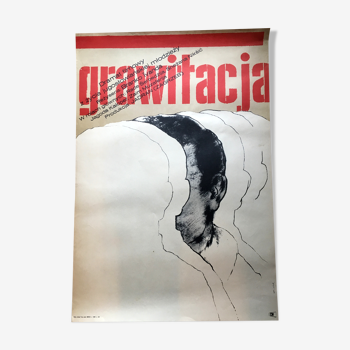 Affiche originale du film polonais par Bronislaw Zelek "Grawitacja", 1969