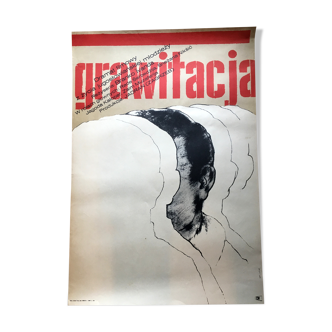 Affiche originale du film polonais par Bronislaw Zelek "Grawitacja", 1969