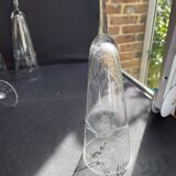 3332 – 4 Large Champagne Flutes – Vintage Cut Crystal, unstamped, these 4 large flutes