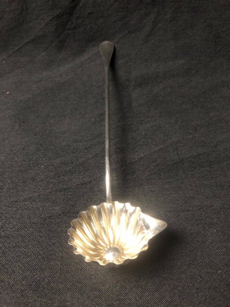 A fine silver-plated Art Nouveau sauce spoon/punch ladle, made by S.F.A.M.,