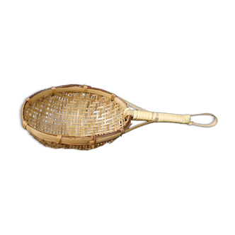 Rice strainer, bamboo vegetables and vintage rattan