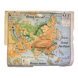Wall map 1942 p.vidal lablache asia physical