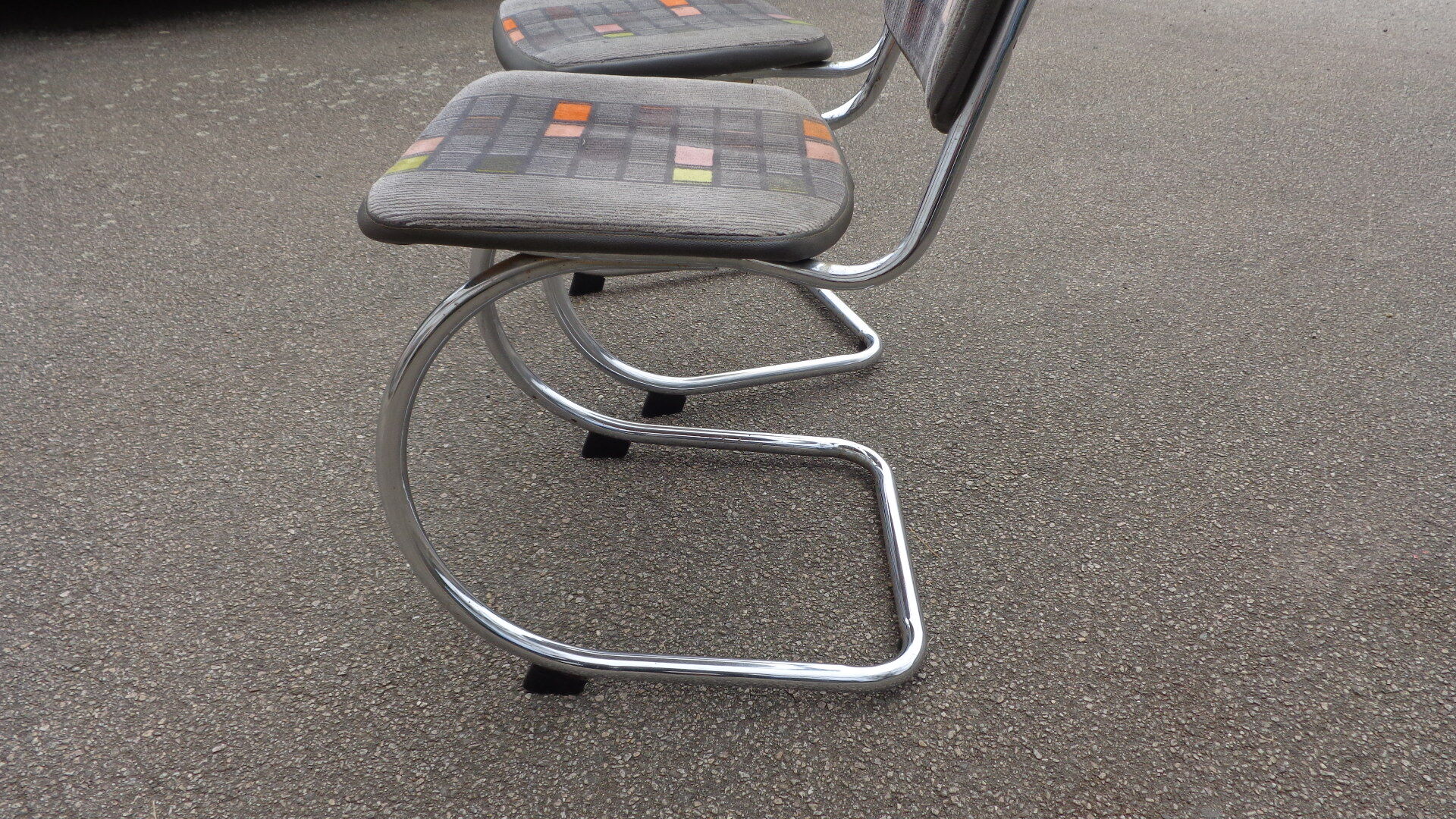 Duo of vintage cantilever chairs