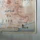 Vintage school map 1950 double-sided "The Alps / The Pyrenees"