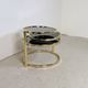 Vintage Hollywood Regency Swivel Cascade Coffee Table with Black Glass