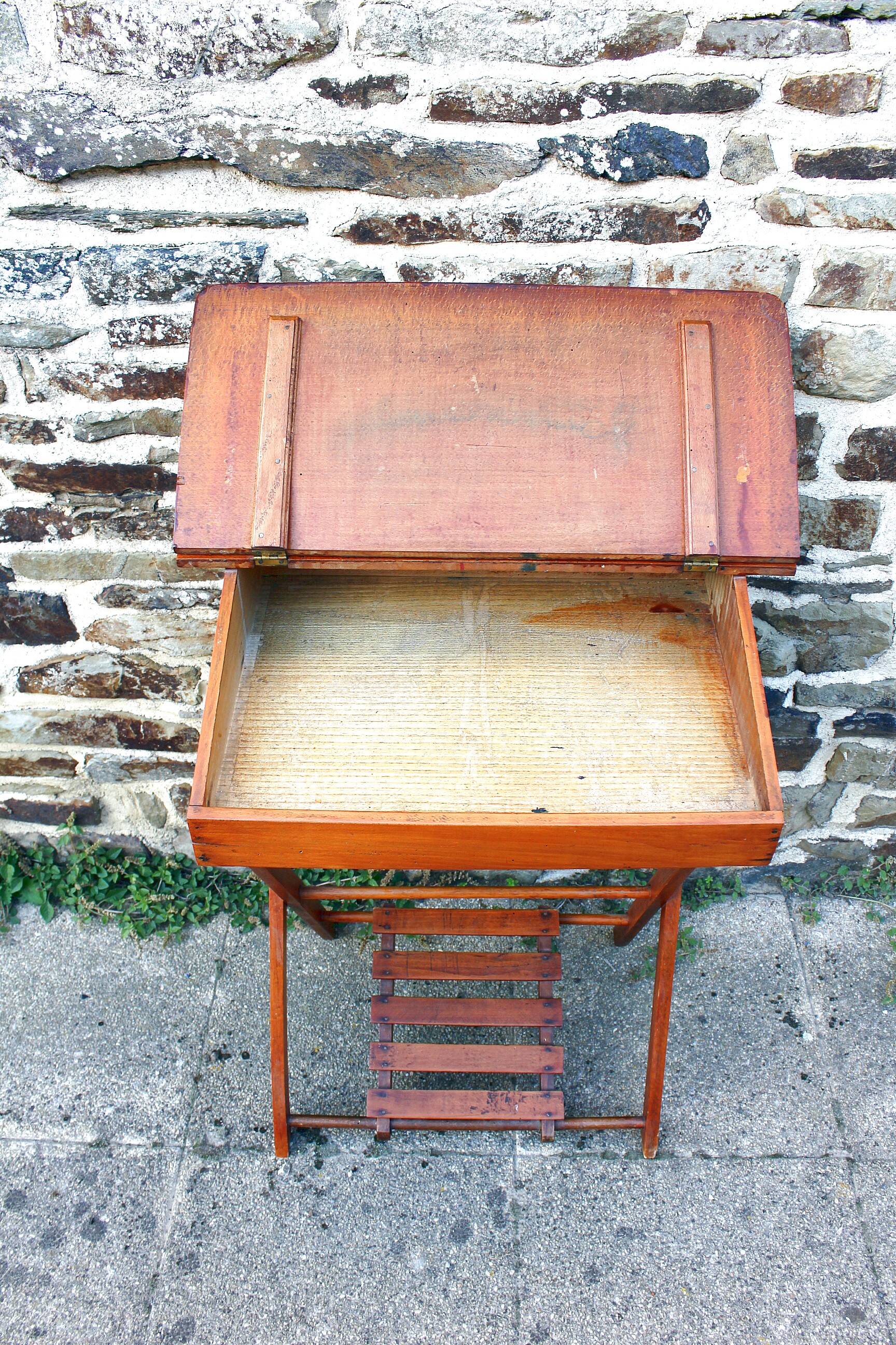 Claire Pampo vintage folding wooden children's desk from the 50s