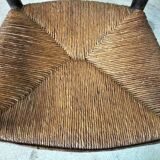 High back straw armchair