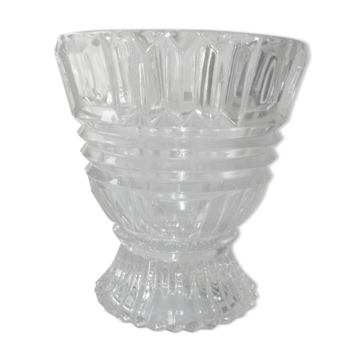 Ancient art-deco molded glass vase