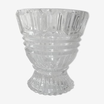 Vase en verre moulé art-déco ancien