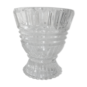 Ancient art-deco molded glass vase