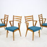 1960s Set of Four Oak Dining Chairs, Czechoslovakia