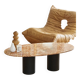 table basse marbre et pieds acier