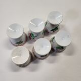 Set of 6 Lunéville Faience Egg Cups KG Reverbère