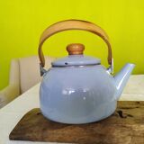 Scandinavian style enamelled metal kettle