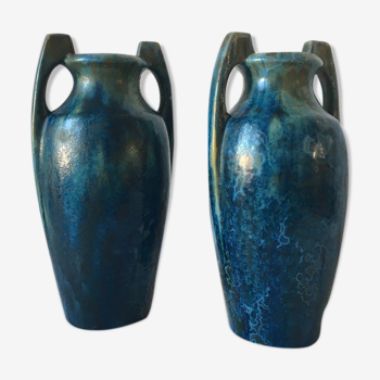 Pair of Pierrefonds Art Deco vases