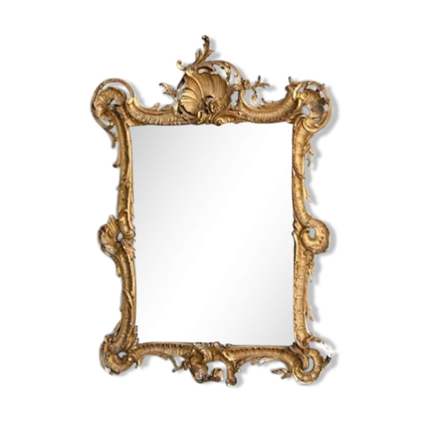 Mirror Louis XV style gilded 68x88cm stucco