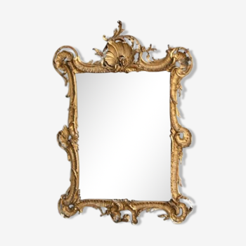 Miroir de style Louis XV en stuc doré 68x88cm