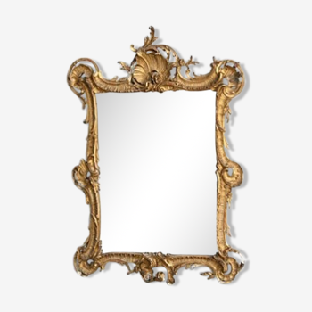 Mirror Louis XV style gilded 68x88cm stucco