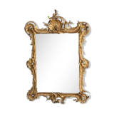 Miroir de style Louis XV en stuc doré 68x88cm