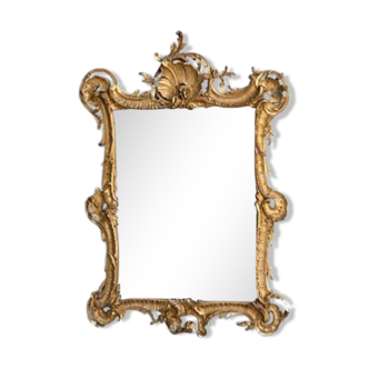 Mirror Louis XV style gilded 68x88cm stucco