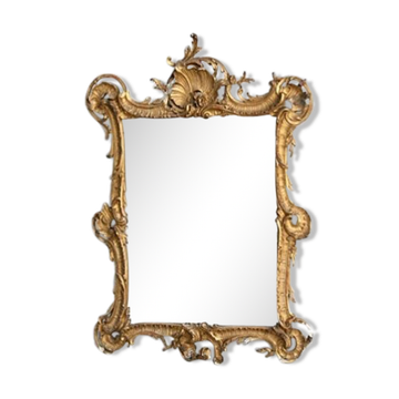 Mirror Louis XV style gilded 68x88cm stucco