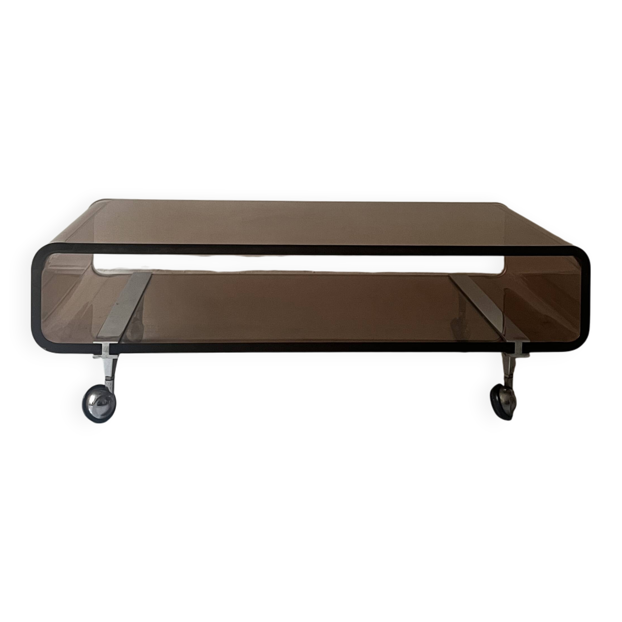 Michel Dumas Création - Smoked plexiglass coffee table for Roche Bobois 70