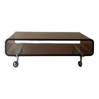 Michel Dumas Création - Smoked plexiglass coffee table for Roche Bobois 70