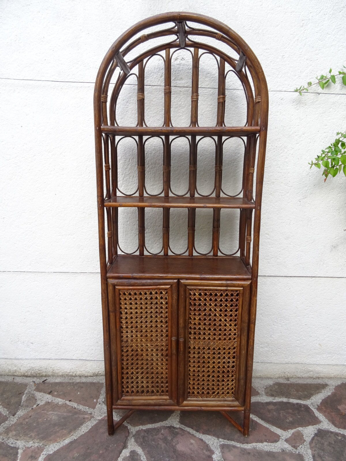 Rattan canning shelf
